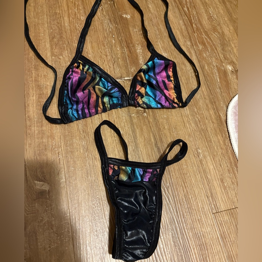 Colorful Striped Bikini Set